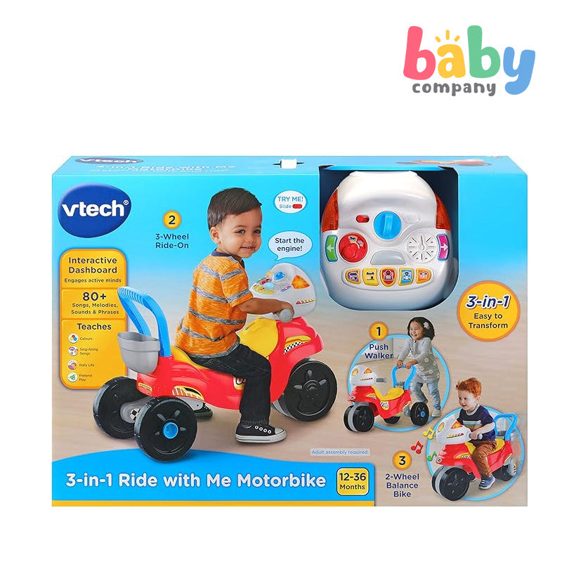 Vtech 3-in-1 Ride With Me Motorbike