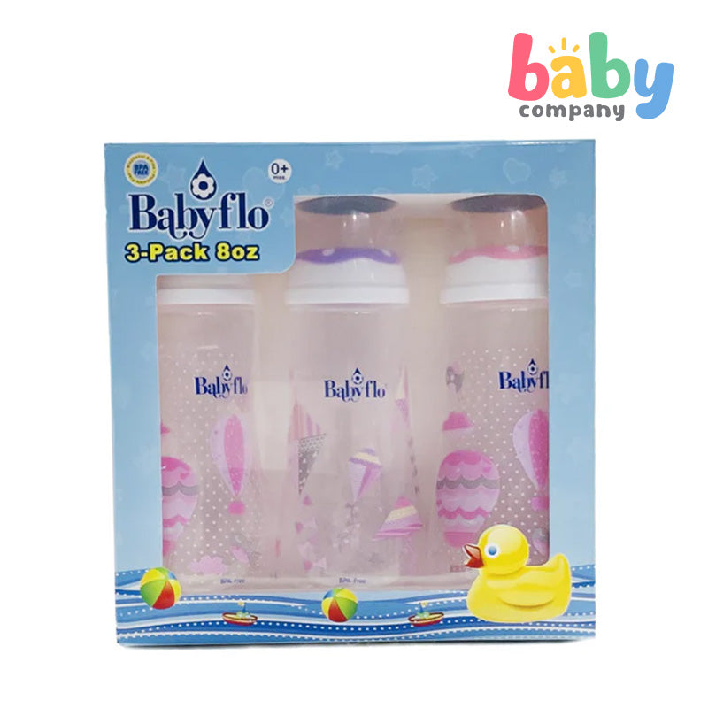 Babyflo 3-Pack Feeding Bottle 8oz