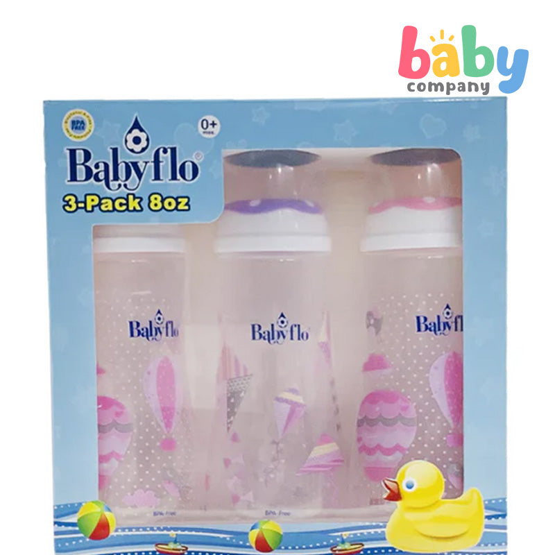 Babyflo 3-Pack Feeding Bottle 8oz