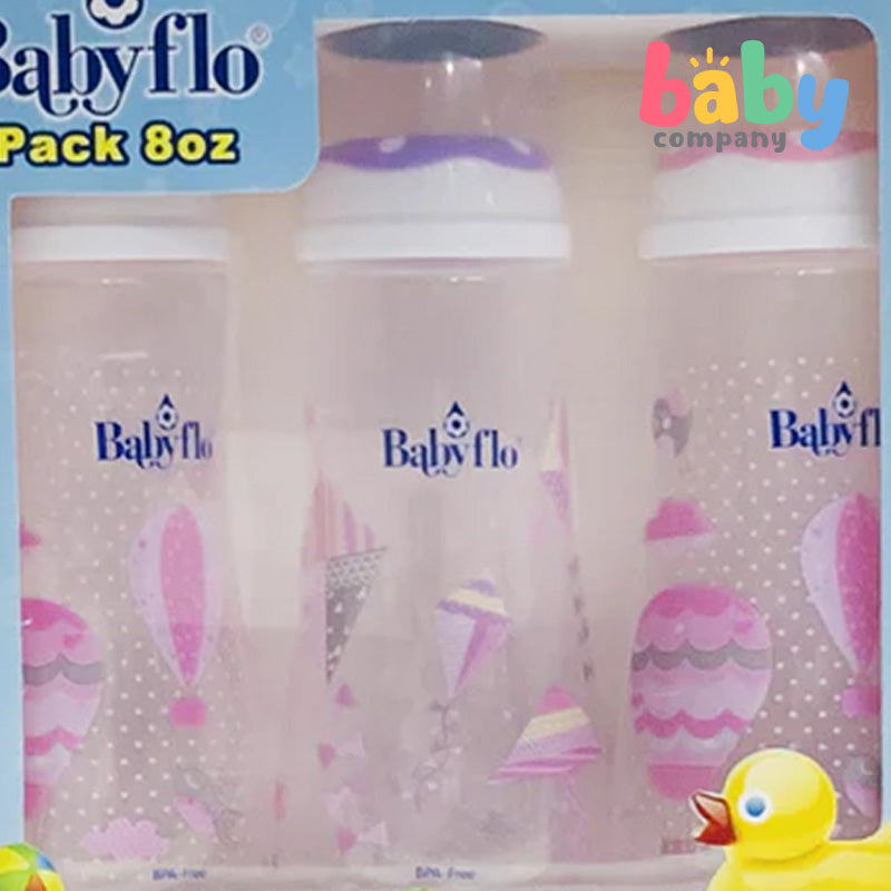 Babyflo 3-Pack Feeding Bottle 8oz