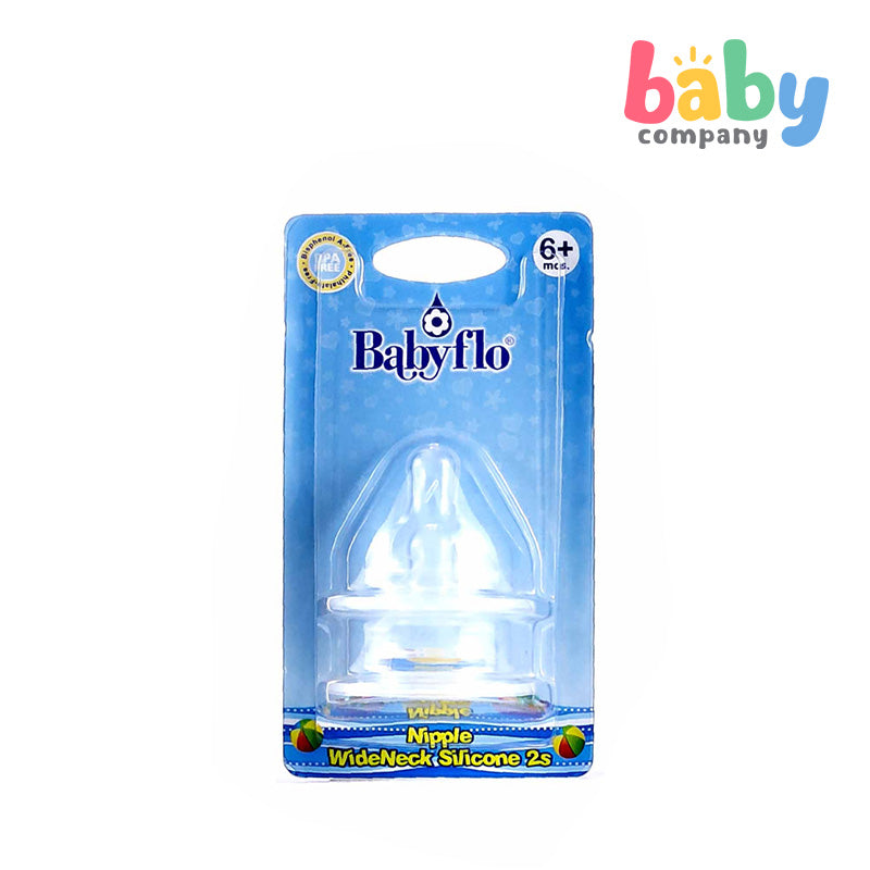 Babyflo 2-Piece Wide-Neck Silicone Nipple