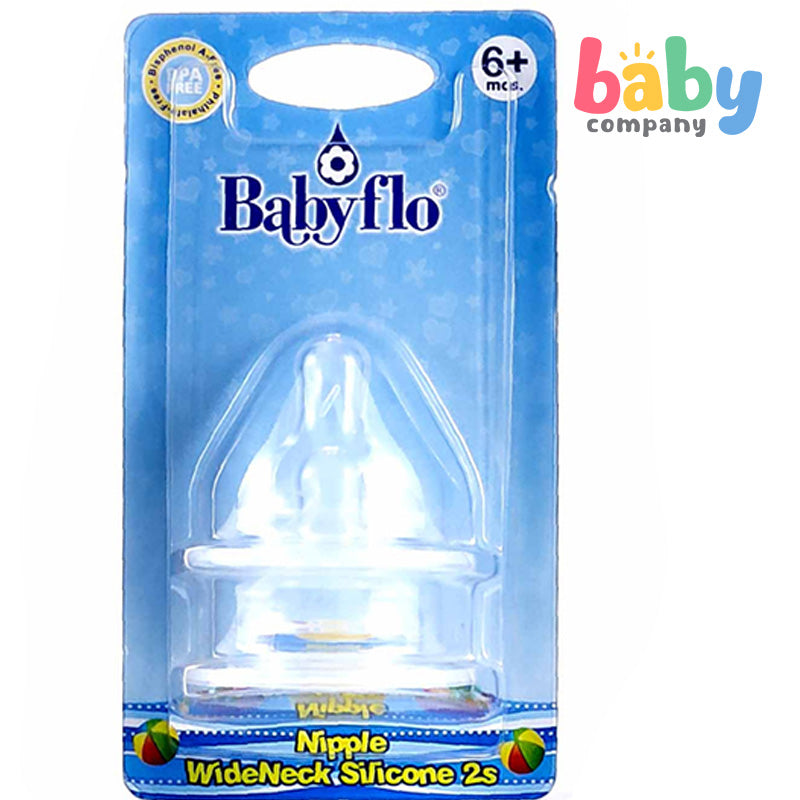 Babyflo 2-Piece Wide-Neck Silicone Nipple