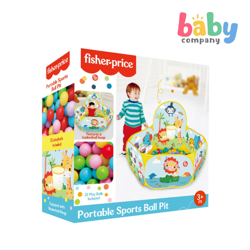Fisher-Price Portable Sports Ball Pit Basketball Pool Fence with 25 Balls