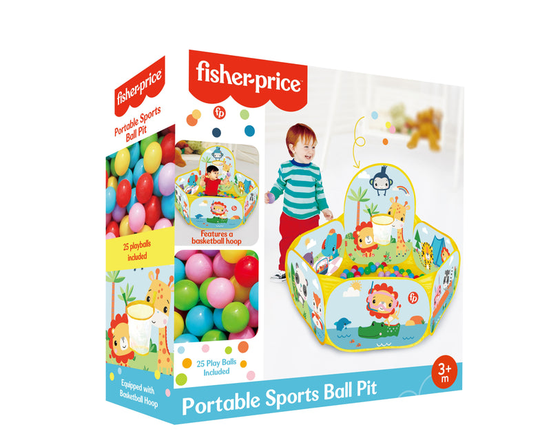 Fisher-Price Portable Sports Ball Pit Basketball Pool Fence with 25 Balls