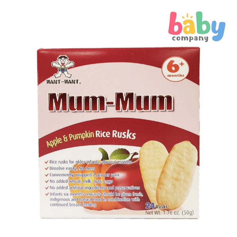 Mum-Mum Rice Rusks 50g - Apple & Pumpkin