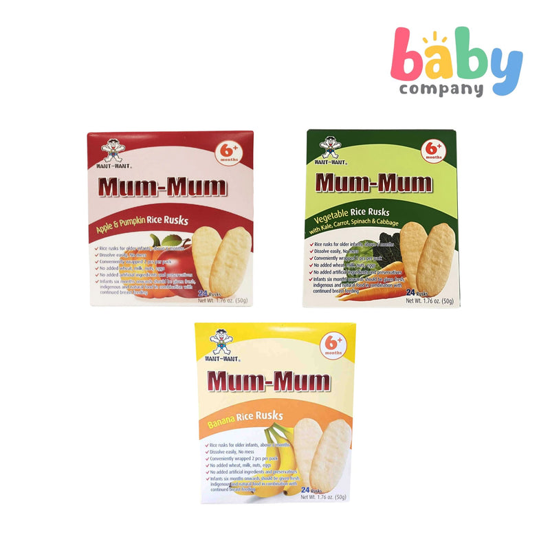 Mum-Mum Rice Rusks 50g Pack of 3