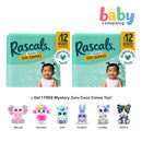 Rascals Diaper Tape Large 50 Pads Jumbo Pack Bundle (2 Packs) + FREE 1 Mystery Zuru Coco Cones