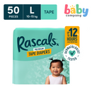 Rascals Diapers Tape Jumbo Pack - Large,  50 pads