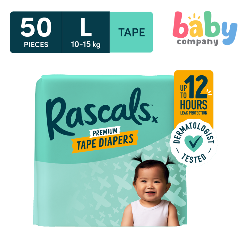 Rascal + Friends Diapers Tape Jumbo Pack - Large,  50 pads