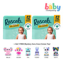 Rascals Diaper Tape XL 44 Pads Jumbo Pack Bundle (2 Packs) + FREE 1 Mystery Zuru Coco Cones