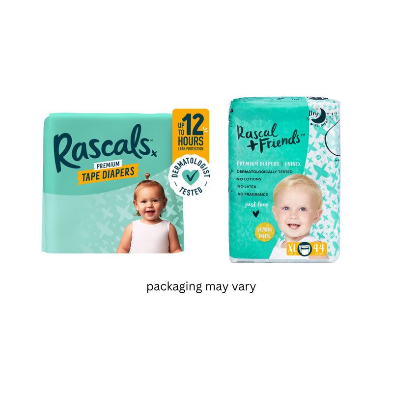 Rascal + Friends Diapers Tape  Jumbo Pack - XL, 44 pads