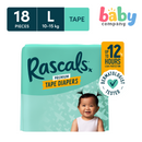 Rascals Diapers Tape, Convenience Pack - Large, 18 pads