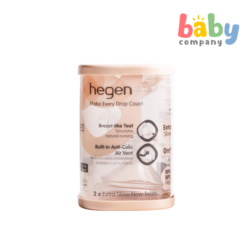 Hegen Extra Slow Flow Teat For 0 months+ (Pack of 2)