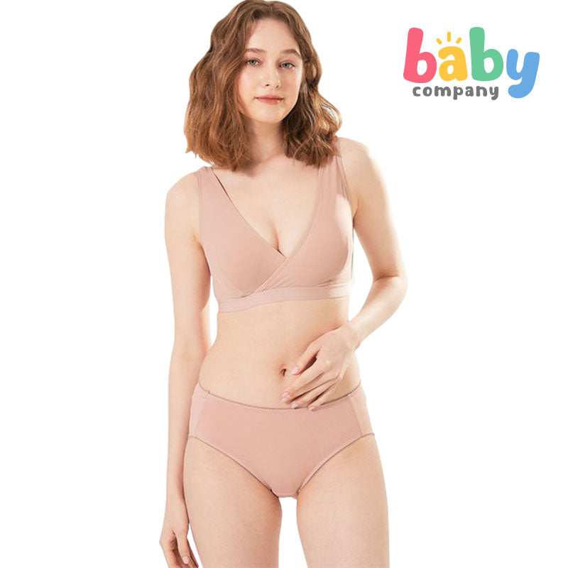 Mamaway Ultra Breezy Crossover Nursing Sleep Bra - Dusty Pink