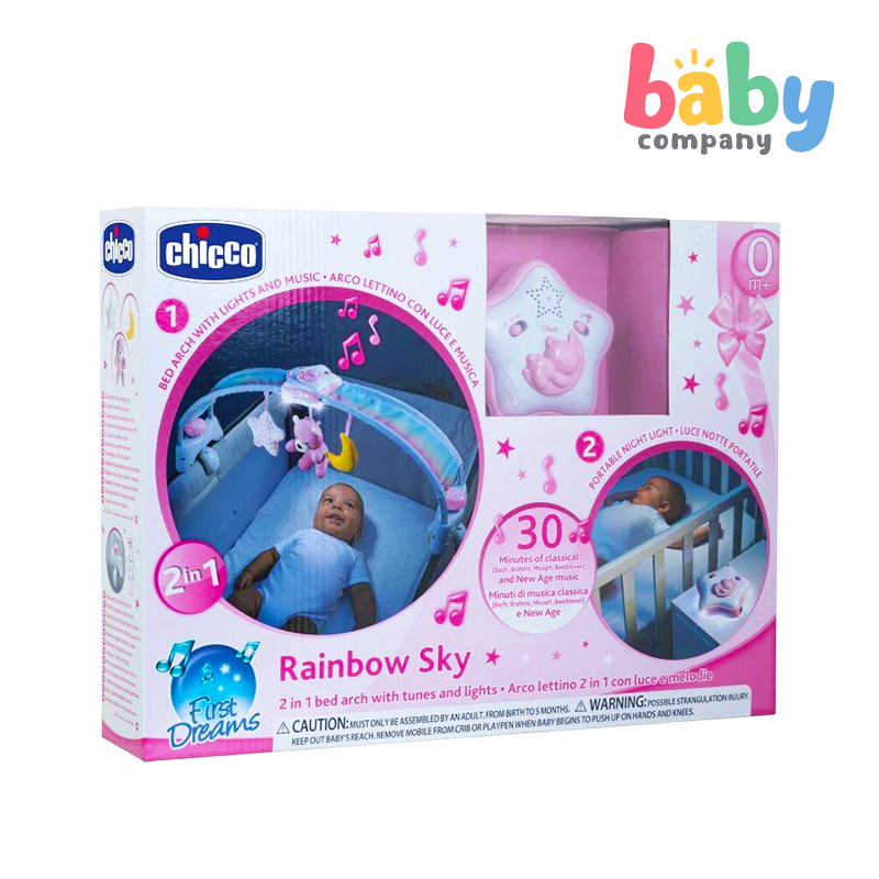 chicco rainbow stroller Chicco Rainbow Sky 2-in-1 Bed Arch with Tunes and Lights