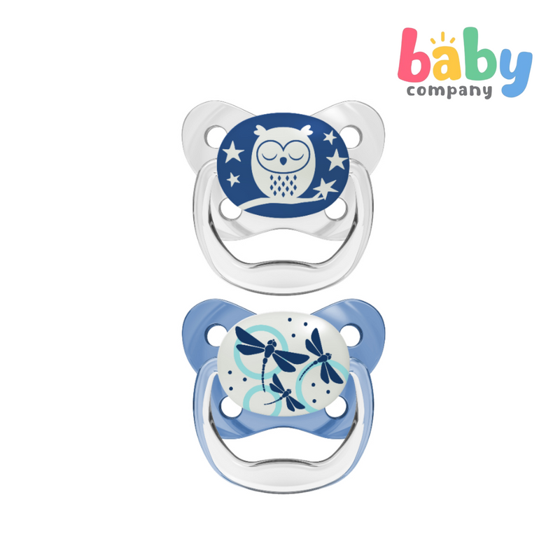 Dr. Brown's Prevent Butterfly Shield Pacifier Stage 1, Pack of 2 (0-6 Months) - Blue