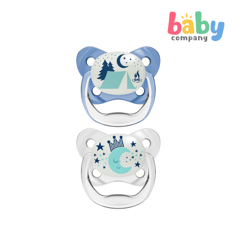 Dr. Brown's PreVent Orthodontic Baby Pacifier, Stage 2 (6-18m), 2-Pack, Blue