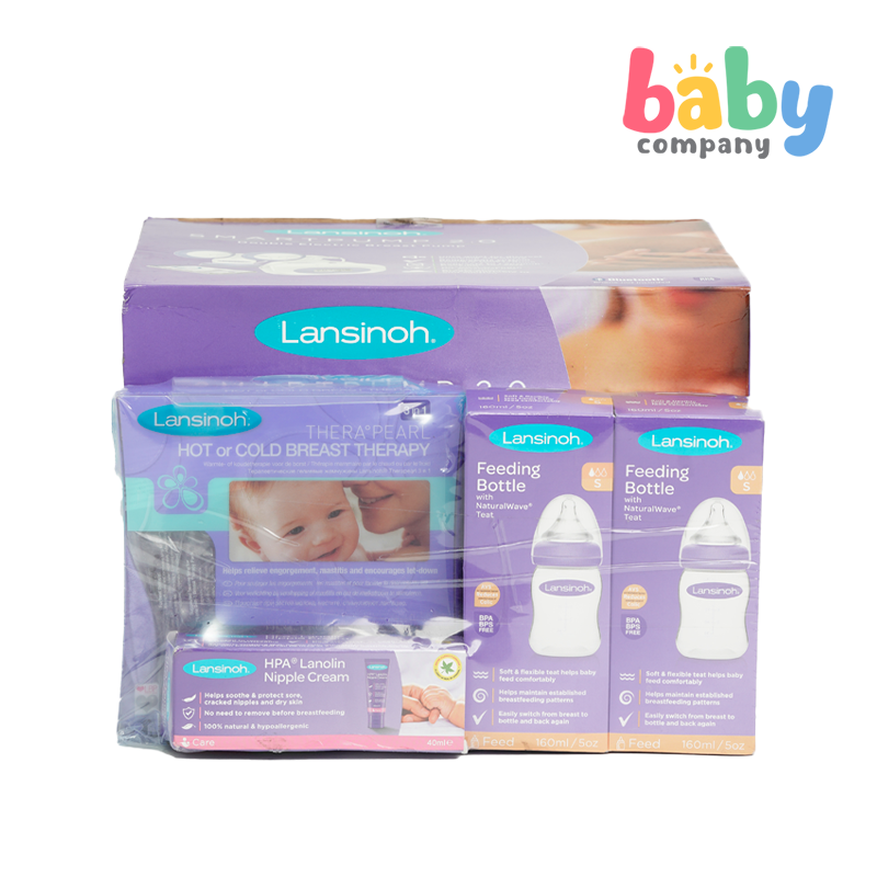 Lansinoh Breast Pump v2 with Free Lanolin, TheraPearl, 2pcs 160ml Bottle