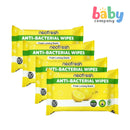 Neofresh 4-Pack Anti-Bacterial Waterwipes 60s - Lemon Scent