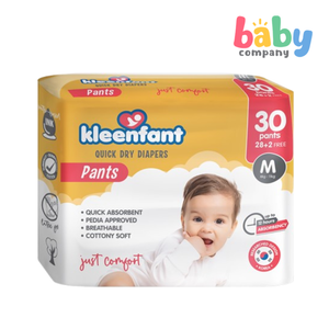 Kleenfant Quick Dry Diaper Pants - Medium, 30 Pads