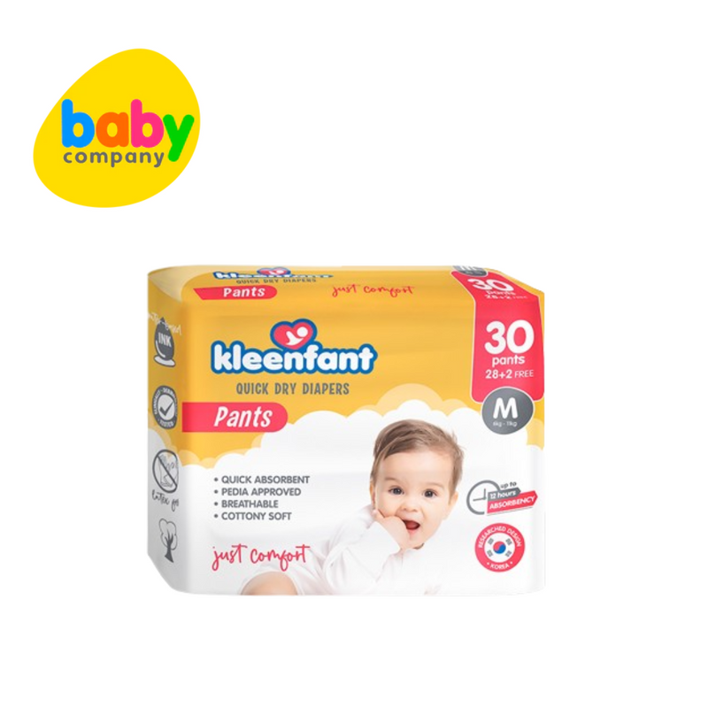Kleenfant Quick Dry Diaper Pants - Medium, 30 Pads
