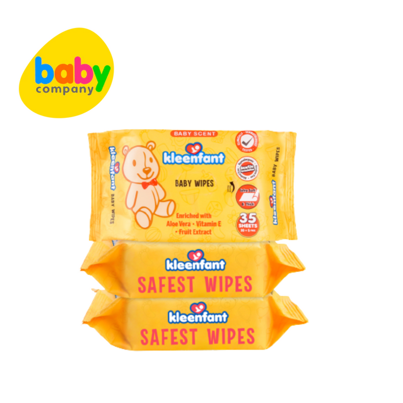 Kleenfant Baby Scent Scented Baby Wipes - 35 sheets x Pack of 3
