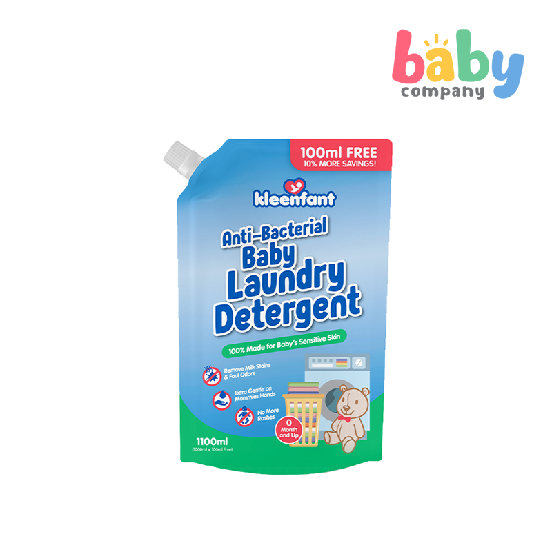 Kleenfant Anti-Bacterial Baby Laundry Detergent - 1100ml, Refill Pack