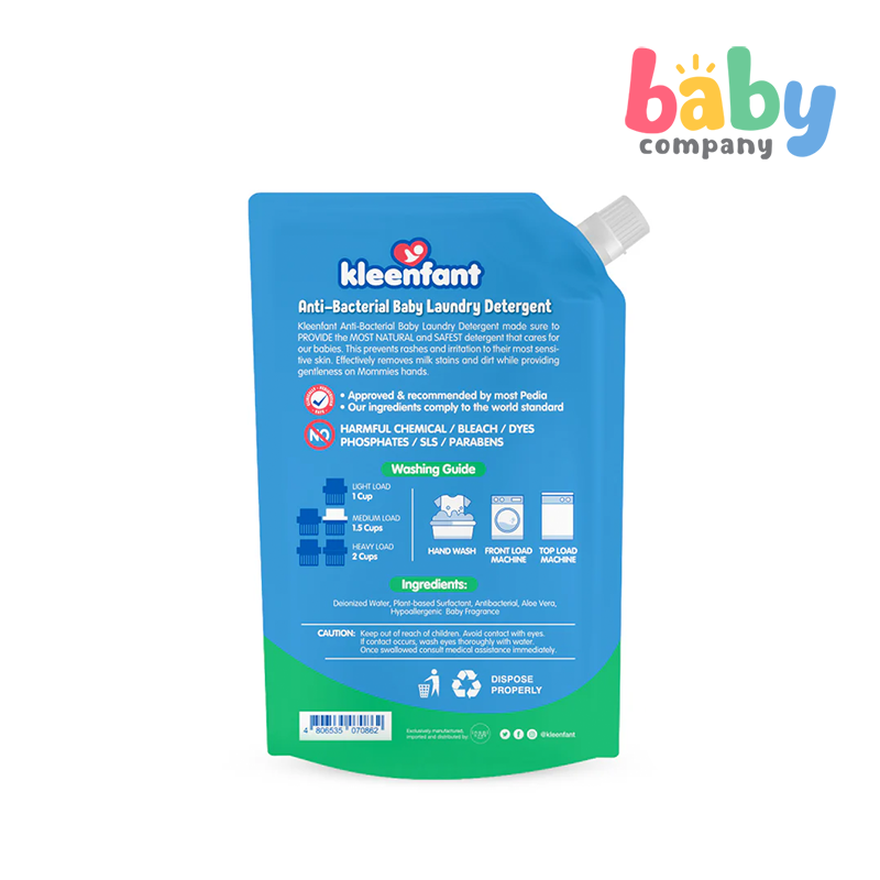 Kleenfant Anti-Bacterial Baby Laundry Detergent - 1100ml, Refill Pack