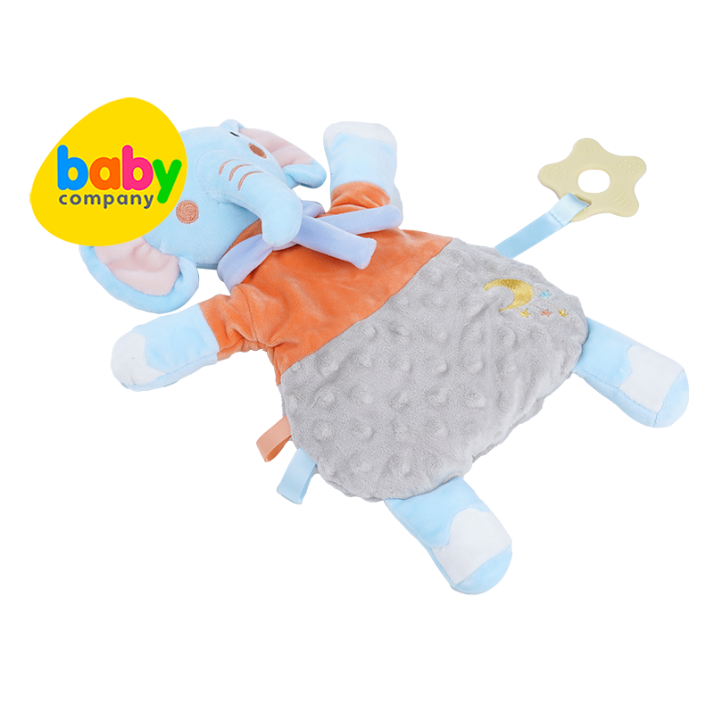Baby Company Plush Taggies with Teether - Blue Elephant