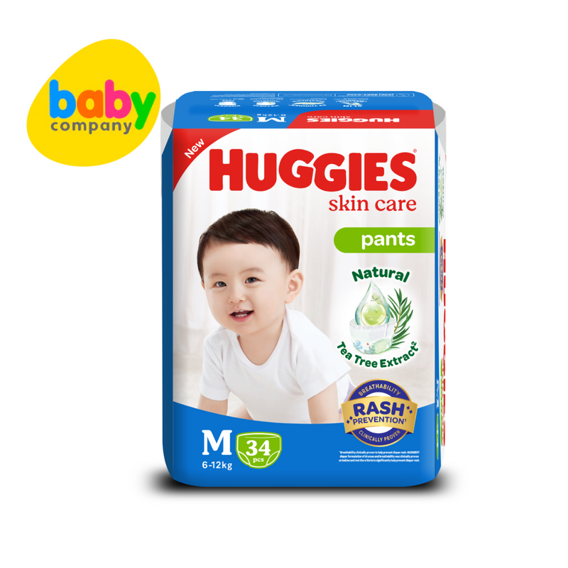 Huggies Dry Pants Skin Care Diaper - Medium, 34 pcs