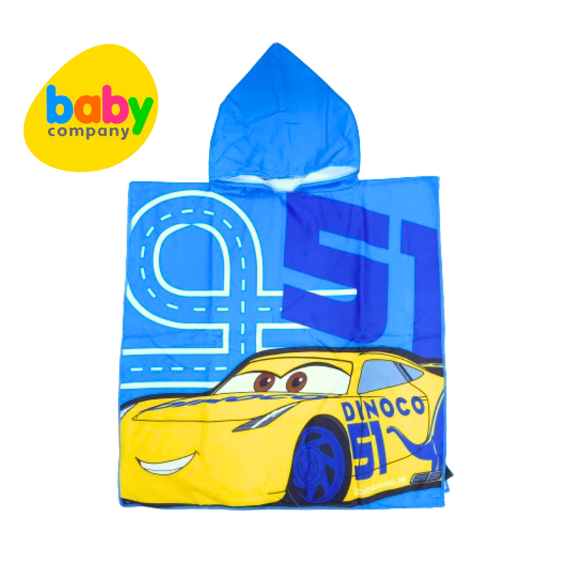 Bloom 60 x 120 cm Printed Character Hooded Poncho Towel - Yellow Car