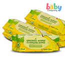 Organic Baby Wipes Cleansing Wipes English Pear Pack of 6 - 12s per pack