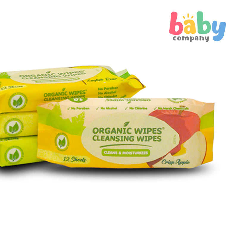 Organic Baby Wipes Cleansing Wipes Assorted Pack of 4 - 12s per pack