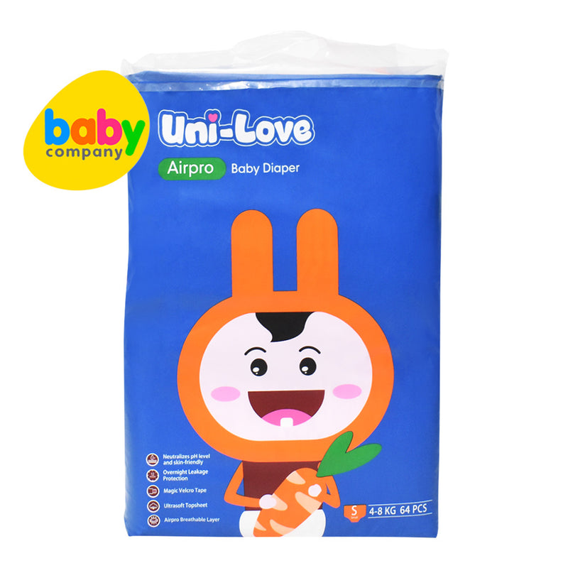 Uni-Love Airpro Baby Taped Diaper - Small, 64 Pads