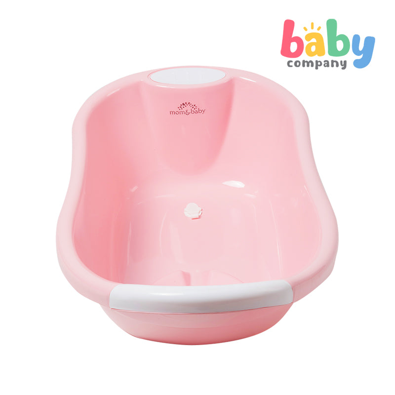 Mom Baby Bath Tub with Drainer Pink