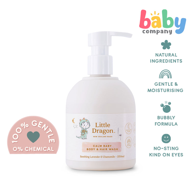 Little Dragon Calm Baby Body and Hair Wash With Soothing Lavender & Chamomile 250ml Pump Bottle