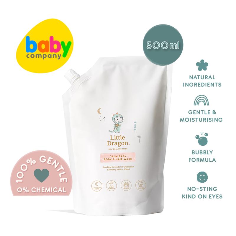 Little Dragon Calm Baby Wash With Soothing Lavender & Chamomile 500ml Refill Pack