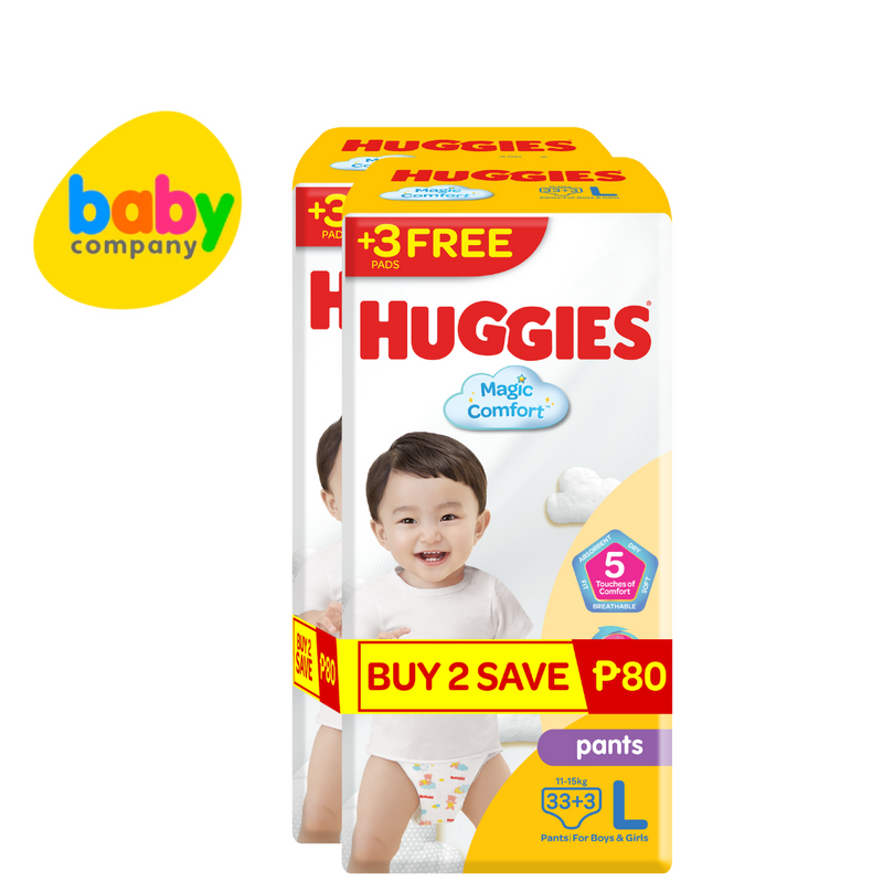 Huggies Magic Comfort Diaper Pants - Large, 36 pcs x 2 Packs