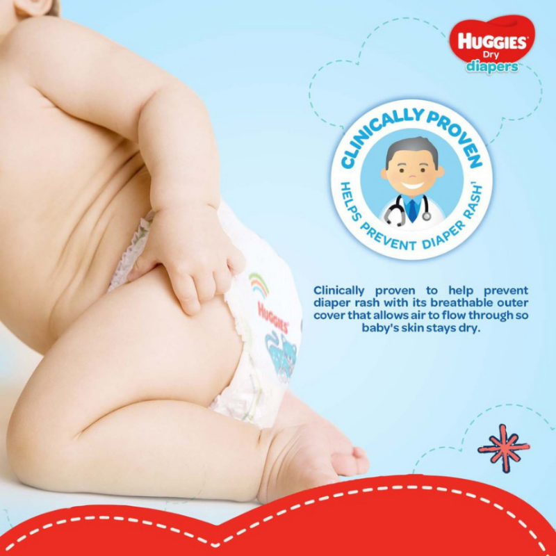 Huggies Dry Taped Diapers Large, 30 pcs