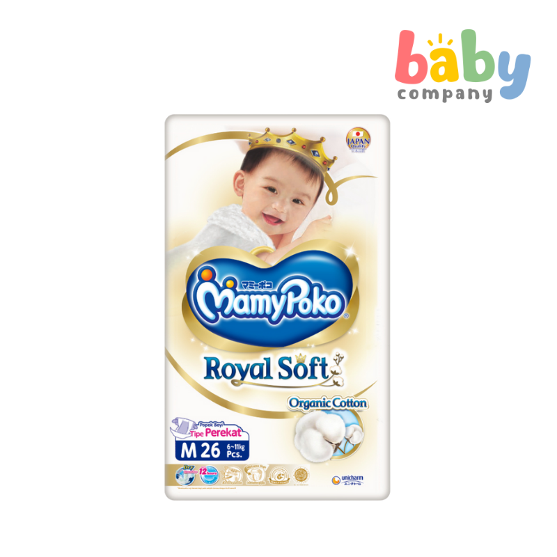 MamyPoko Royal Soft Taped Diapers - Medium, 26 Pads