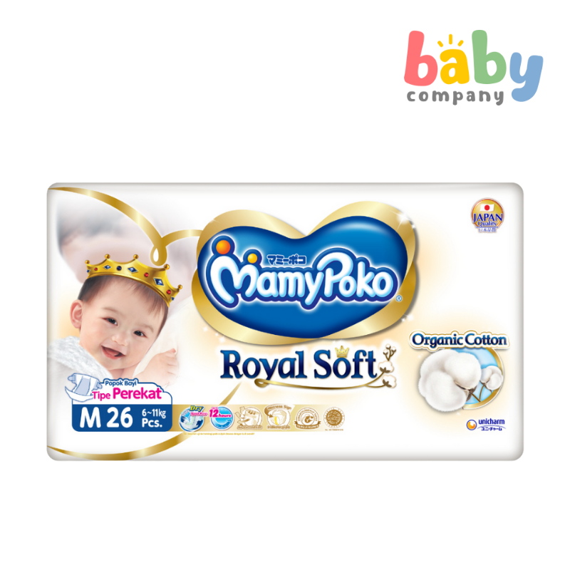 MamyPoko Royal Soft Taped Diapers - Medium, 26 Pads