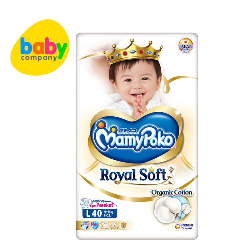MamyPoko Royal Soft Taped Diapers, Large, 40 Pads