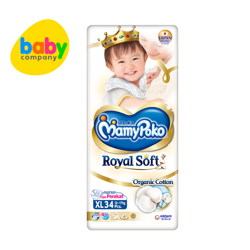 MamyPoko Royal Soft Taped Diapers, XL, 34 Pads