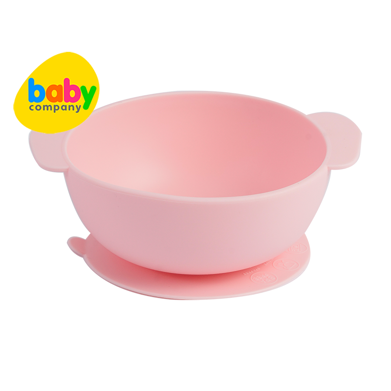 Mom & Baby Silicone Bowl, Elephant - Pink