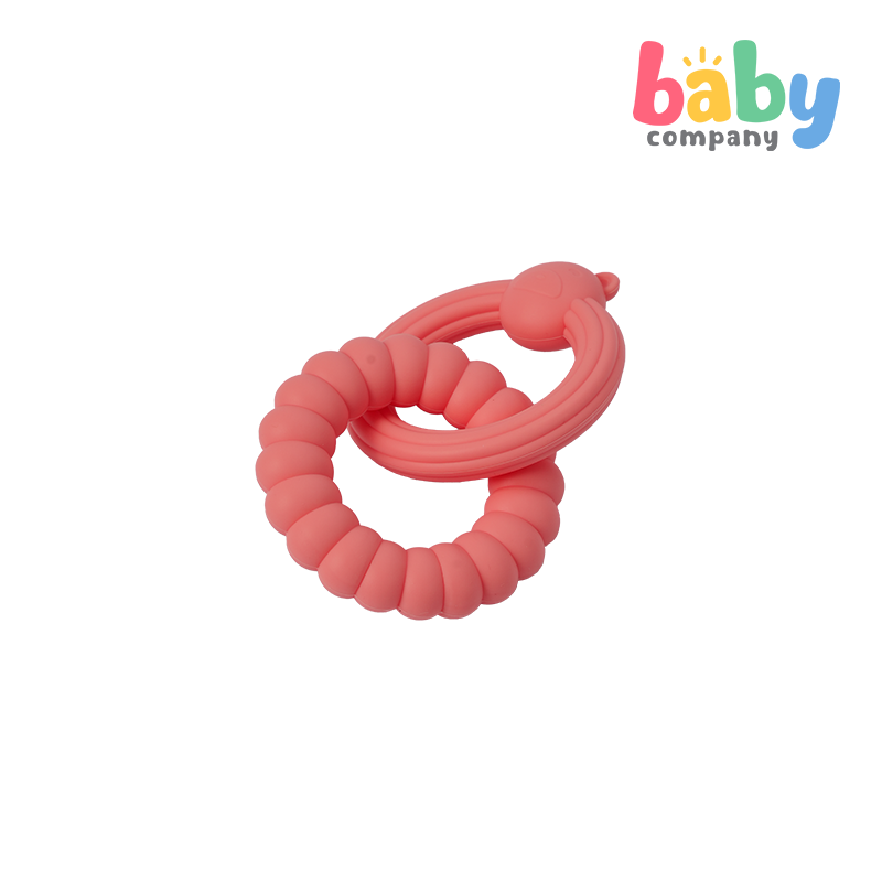 Playsmart Silicone Teething Ring - Bear, Pink