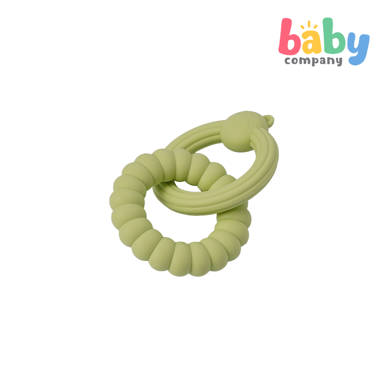 Playsmart Silicone Teething Ring - Bear, Green