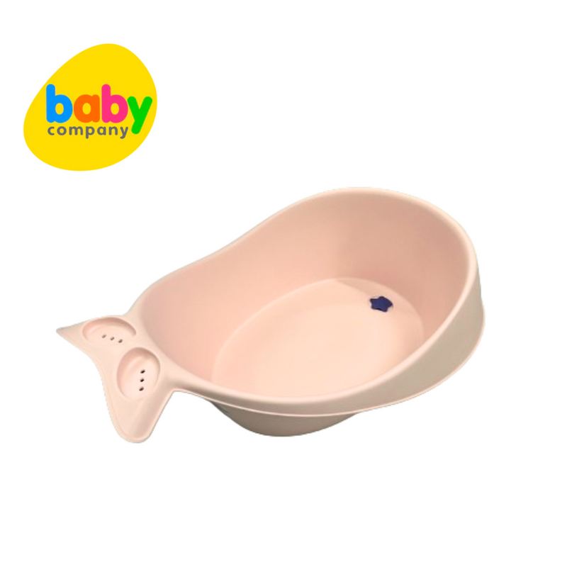 Mom & Baby Whale Bath Tub with Drainer - Pink