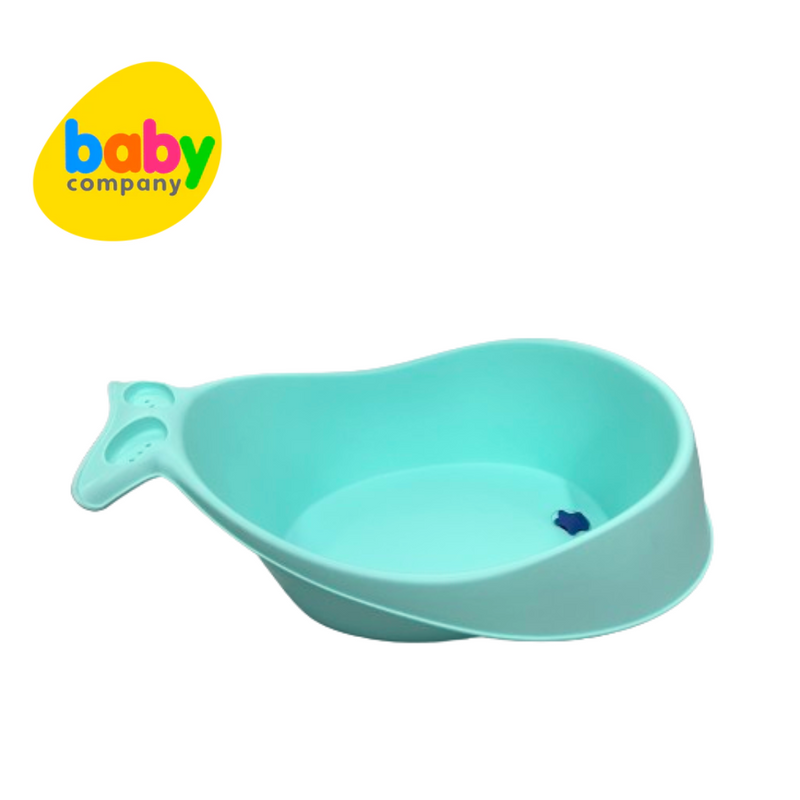 Mom & Baby Whale Bath Tub with Drainer - Green