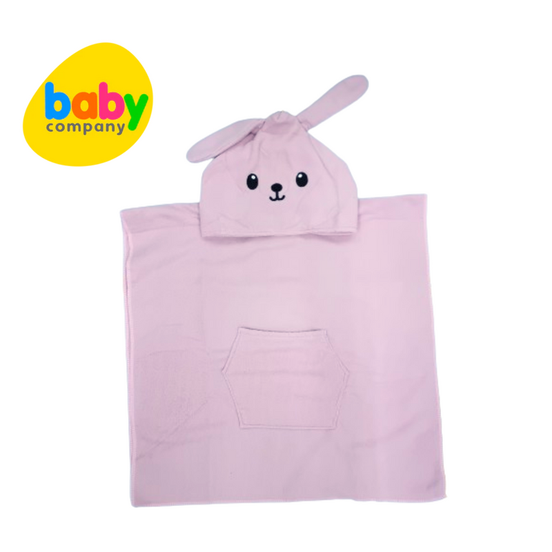 Bloom 60 x 120 cm Animal Hooded Poncho Towel - Pink Bunny