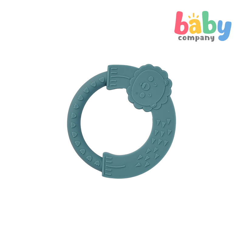 Playsmart Silicone Teething Ring - Lion, Blue